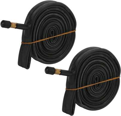 2 Piezas de Tubo Interior de Bicicleta 700x23C Tubo de Neumático de Goma de Butilo con Reemplazo de Válvula América de 48 Mm para Accesorio de Ciclio de Carretera Bicicletas y