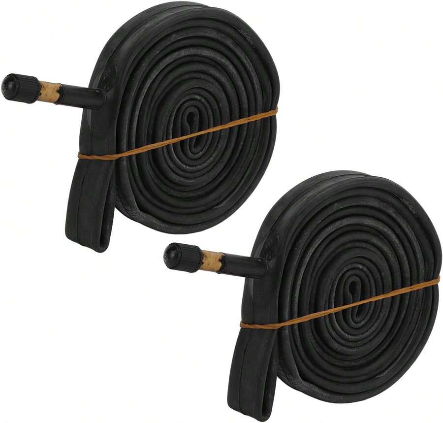2 Piezas de Tubo Interior de Bicicleta 700x23C Tubo de Neumático de Goma de Butilo con Reemplazo de Válvula América de 48 Mm para Accesorio de Ciclio de Carretera Bicicletas y - albaricoque - Ver 1