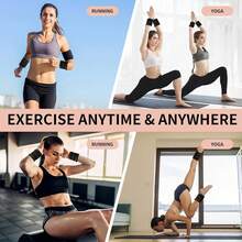 POKYGO Pesas de Tobillo Ajustables para Fitness,2 Pack Totalmente Ajustable Tobillo Mu?eca Brazo Pierna Pesos,con Correa Ajustable,para Mujeres y Hombres para Ejercicio, Footing, Gimnasio,Caminar ? - negro - Ver 6