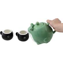 PZW Teapot and Teacup Frog Japanese tea set Tea Service Set Ceramic Tea Pot ?? OZ 2-Piece Tea Cups (?OZ) (tea pot? 2 tea cup)2537 - Verde - Ver 8