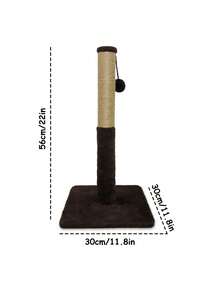 1 Peça Arranhador de Gato com Brinquedo de Bola Pendurado, Base Antiderrapante e Resistente, Material de Sisal Durável, 3 Opções de Cor (Marrom/Branco/Cinza), Adequado para Gatos e Filhotes Domésticos - Mobiliário Essencial para Donos de Gatos, Satisfaz as Necessidades Naturais de Arranhar dos Gatos e Protege Sofás, Carpetes e Móveis em Casa.