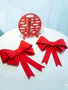 Non-Woven Fabric Bow Window Curtain Tie Backs - Red - View 4