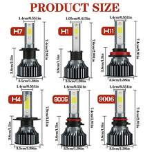 Heyword 2pcs LED Headlights, Compatible With H1, H4, H7, H11, 9005/HB3, 9006/HB4 Models, 30,000 Lumens Brightness, 300W Power, Can Be Used As Fog Lights. High And Low Beam Are Both White Bulbs, 6000K CSP Chip. Plug And Play, Easy Installation. - White - View 10