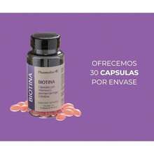 Biotina con Vitamina E, 30 Cápsulas de 700 mg c/u, Vitaminas para el Cabello, piel y uñas. - / - Ver 4