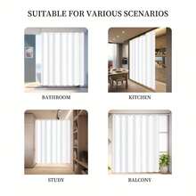 1Pc Blue Moon Print Shower Curtain, With 12 C-Shaped Curtain Hooks, Fabric Thick, Waterproof, Non-Transparent, And Provides Privacy, Very Suitable For Room Partition Curtains, Bathroom Dry And Wet Separation Curtains, Home Decor And Accessories - 顏色1 - 查看 5
