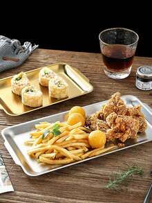 Bộ 3/2/1 khay, khay nướng BBQ Hàn Quốc bằng thép không gỉ, đĩa ăn tối, đĩa nướng BBQ, khay phục vụ, khay đựng thức ăn, khay tiệc, khay tráng miệng, khay bánh, khay đựng trái cây, khay ăn nhẹ, đồ dùng nhà bếp. - xám - Xem 7