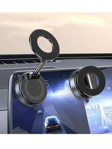 360°旋转可折叠磁吸车载手机支架，真空吸盘式手机支架，适用于汽车和摩托车，导航支架，强力吸盘手机支架，兼容和安卓手机，送亲朋好友的礼物，汽车配件 - 彩色 - 查看 4