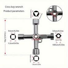 1 pieza Llave inglesa multifuncional de aleación de zinc, llave triangular resistente al agua con eje hexagonal, adecuada para cajas de control eléctrico, puertas de ascensor, válvulas de grifos, etc., herramientas industriales de grado, herramientas para puertas de ascensor, diseño resistente, estructura de alta calidad, etc. - Multicolor - Ver 4