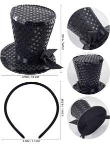 Bando Topi Mini Berpayet untuk Pesta Teh, Hiasan Kepala Fascinator Gaya Gatsby 1920-an untuk Wanita, Gadis, dan Remaja Perempuan - MultiWarna - View 2