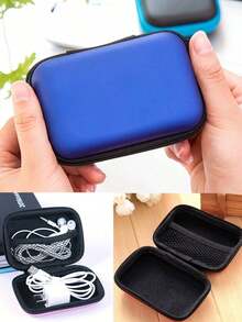 1pc Portable Mini Storage Bag, Phone Charger Cable Organizer Pouch, Zipper Wallet, USB Charger Earphone Organizer, Portable Hard Drive Earphone Case - Multicolor - View 5