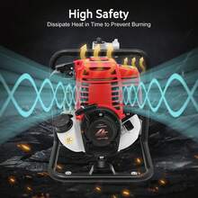 Gasoline Water Pump 1.2KW 38cc 35.66 GPM High Flow 98.43 Ft Total Head 4-Stroke Engine With Recoil Start For Farm Irrigation - Multicolor - View 4