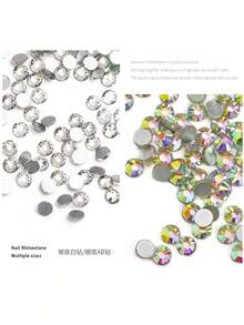 2880颗水晶AB平底水钻，玻璃水钻，适用于美甲、工艺品、服装、鞋子（水晶AB） - 水晶AB - 查看 4