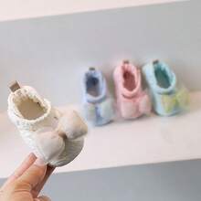 0-1岁宝宝学步鞋，卡通袜鞋，超柔软，轻便防滑保暖，适合日常及派对穿着，春秋季 - 白色 - 查看 5