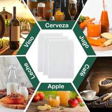 PZW 3 Piezas Cheese Cloth Colador De Malla Fina Ideal Para Filtrar Nueces Avena Leche De Soja Yogur Griego Queso Frutas Verduras Tofu Café Frío e Incluso Sopa Etc2537 - Blanco - Ver 7