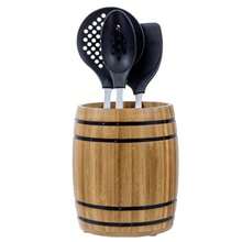 YQQ MyGift - Juego de utensilios de cocina con diseño de barril de vino color café claro9394 - Marrnclaro - Ver 1