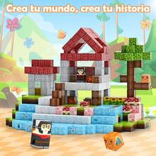 zxr cimetech 100 PCS Bloques Magnéticos Bloques de Construcción Magnéticos Imanes Didácticos Apilables para Niños Juguete Sensorial para Stem Juguetes Sensoriales Montessori para 3 Años Niños-Pradera121 - AzulPradera - Ver 6