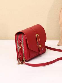 1pc Crossbody Mobile Phone Bag Women's Bag Hijab Fashion Shoulder Bag Women's Long Double-Layer Zipper Wallet Long Clutch Bag Large Capacity Simple Wallet Wallet Multi-Functional Multi-Card Slot Card Holder Mobile Phone Bag - Multicolor - View 4