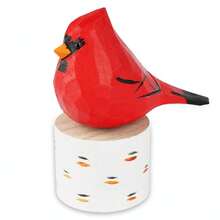 VIPbuy Handmade Wood Bird Figurines, Hand Carved Painted Wooden Bird Ornaments Crafts Home Office Desktop Decor Gifts (Male Cardinal),MaleCardinal - 男性樞機主教 - 查看 3