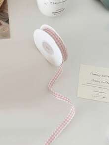 Ruy băng ren kẻ caro màu kẹo ngọt rộng 10 yard/1.5 cm, ruy băng trang trí họa tiết hoa, ruy băng dùng để làm bánh, đóng gói bánh, ruy băng gói quà màu Dopamine, ruy băng trang trí DIY. - Nhiều màu - Xem 17