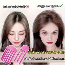 2个高冠造型发夹，自然蓬松发根增发器，卷发丸子头造型器，适用于柔软短发的手动造型工具，生日礼物，情人节礼物，返校礼物