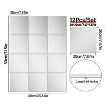4/8/12pcs 3D Acrylic Mirror Wall Stickers, 2mm Thick Square Wall Sticker Set, Acrylic 3D Stereo Wall Hanging Mirror, Home Fitting Room Mirror, Home Gym Corridor Mirror Wall Decor, Room Decoration Sticker, Personalized Sticker, Wall Mirror, Home Decor, Bathroom Decor, Living Room Decor - 2mm - View 16