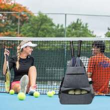 Bolsa de Tenis, Mochila de Tenis Para Mujeres y Hombres, Bolsa de Tenis Grande Mochila Padel, para Raquetas Bádminton, Squash, Pickleball, Pelotas y Otros Accesorios Deportivos. - Gris - Ver 6