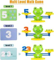 Children's Balance Scale, Balance Scale, For Learning Math Numbers, Frog-Shaped, Allowing Children To Learn While Playing, Educational Toy, Developing Intelligence, Enhancing Children's Enthusiasm For Learning, Children's Math Tool, Affordable Model For Personal Use - màu xanh lá - Xem 2