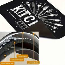 1 buc. Covoraș plat pentru aragaz, cu cuțit, furculiță, lingură, imprimare grafică text, ușor de curățat, nu necesită lipici, potrivit pentru electrocasnice de bucătărie, decorațiuni de sărbători, accesorii sezoniere pentru casă, lavabil, decor interior - HL LZD12 - Vizualizare 7