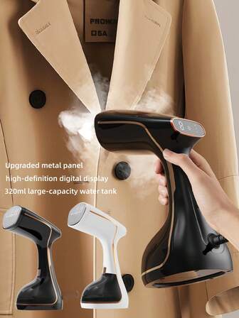 1pc Handheld Garment Steamer, Upright Steam Iron, Digital Display, 1500W High Power And 320ml Water Tank, 20s Quick Preheating Multi-Functional Iron, Wrinkle Remover And Steam Ironing Machine, Essential For Garment Care, Holiday Gift, Valentine's Day Gift