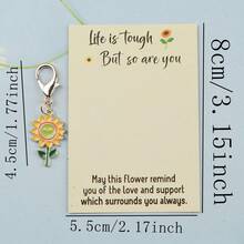 1个/5个向日葵钥匙扣套装，DIY乡村卡通合金水滴油仿迷你植物袋挂件，简约个性化礼物，派对装饰挂件，创意钥匙扣。附赠精美贺卡，是送给朋友、老师和同事的理想礼物。 - 彩色 - 查看 2