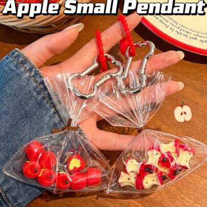 Cute Apple Shaped Squishy Keychain, Soft Rubber Stress Relief Toy, Bag Charm, Fashion Accessory, Gift For Her