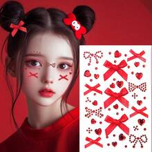 1 miếng dán hình bướm đính đá, 1 miếng dán hình trái tim đính đá, 5 màu: Hồng, Đỏ, Xanh dương, Tím và Trắng, Miếng dán trang trí mặt hình bướm đính đá, Miếng dán mặt hình trái tim và hình tròn, Miếng dán mặt, Miếng dán mặt tự làm, Miếng dán trang điểm dưới mắt, Miếng dán kim cương pha lê, Miếng dán trang điểm - Nhiều màu - Xem 12