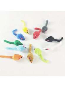1pc/2pcs/4pcs/8pcs/12pcs Colorful Mouse & Cat Interactive Self-Entertainment Toys, Random Color, Pet Accessories, Pet Toys - Multicolor - View 8
