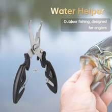 Yosoo - Alicates multifuncionales de Pesca para Pesca con Anzuelo, Tijeras de Acero Inoxidable, Accesorios de Pesca de Carpa, Alicates de Pesca, Herramientas de Pesca, Color Negro - Blanco - Ver 8