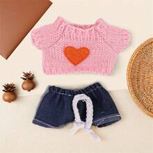 17厘米二代拉布布坐姿派对爱心毛衣+牛仔裤服装吊坠，玩偶服装 - 彩色 - 查看 20