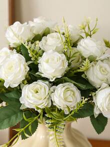 1个/2个仿真牡丹丝绣花球，秋季家居装饰配件，情人节花瓶，婚礼花束，花园玫瑰拱门，客厅装饰，新年装饰，花盆装饰，派对套装 - 彩色 - 查看 5