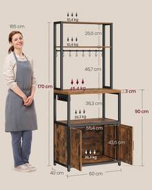 VASAGLE Baker's Racks - vintagebraun-tintenschwarz - Görünüm 4