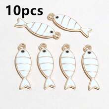10pcs 23x7mm Enamel Fish Charms Pendant DIY Jewelry Making Accessories Findings For Earrings Necklace Bracelets - Fish - View 14