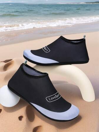 Black & White Casual Slip-On Shoes, Snug Fit With Versatile Features For Casual Wear, Household Slippers, Beach Walks And Everyday Light Strolls, Comfortable And Multi-Scenario Suitable Leisure Shoes