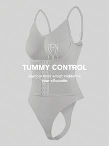 Women's Fashion Waist Shaping Micro-Adjustable Single-Breasted Adjustable Waist Bodysuit - Fully Envelops Fat To Create A Perfect Figure - White - View 5