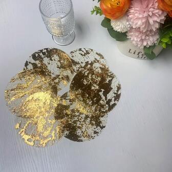 50/100/150 piezas Manteles desechables redondos de 16 cm de oro, manteles de organza con brillo dorado metálico, adecuados para bodas, fiestas de cumpleaños, comidas, banquetes, decoración de mesa para celebraciones de cumpleaños