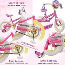 ASDPacific Cycle Vortax Sunny and Twirl Bike Ruedas de 12-20 Pulgadas - Rosado - Ver 1