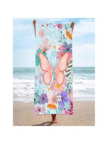 Sublimated Beach Or Pool Towel 140x70cm - 淺藍色 - 查看 3