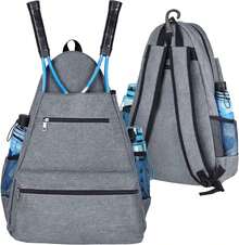 Bolsa de Tenis, Mochila de Tenis Para Mujeres y Hombres, Bolsa de Tenis Grande Mochila Padel, para Raquetas Bádminton, Squash, Pickleball, Pelotas y Otros Accesorios Deportivos. - Gris - Ver 1