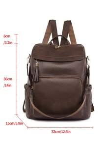 Women's Backpacks, School Bags, Travel Bags, College Bags, Work Bags, Casual Bags, Stylish Anti-Theft Bags - 咖啡棕 - 查看 3