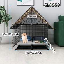 Chuồng chó bằng sắt dạng mô-đun có thể tháo rời, khay kéo ra, dễ vệ sinh, tự lắp ráp, phù hợp cho chó nhỏ như Toy Poodle, Chihuahua và các chú chó con cỡ nhỏ đến trung bình, sử dụng trong nhà. - Nhiều màu - Xem 1