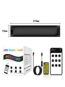Luces decorativas para ventanas de automóviles, pantallas LED programables para vehículos con control de aplicación y control remoto, contenido de pantalla personalizable, adecuadas para parabrisas de automóviles y camiones. - 92*374 mm - Ver 3