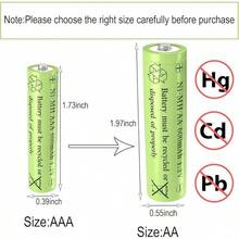 1.2V Ni-Mh AA 600mAh Rechargeable Batteries For Outdoor Solar Garden Lights (4 Pack) - Gói 4 - Xem 8