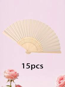 Personalized Engraved White Folding Fan, Custom Lettering Fan, Personalized Wedding Fan, Engagement Gift, Bridal Gift, Party Favor, Best Man Gift, Wedding Thank-You Gift, Birthday Gift, Baptism Gift, First Communion Gift, Personalized Gift Idea, Bamboo Folding Fan, Can Be Used For DIY Creative Blank Printing Advertising Gifts. Multifunctional, Highly Decorative, And Of Superior Quality, It Is An Ideal Gift For Her, Suitable For Tea Room, Valentine's Day, Mother's Day, Father's Day. - Multicolor - View 50