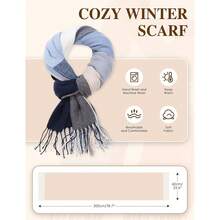 Women Shawls - 藍白 - 查看 5